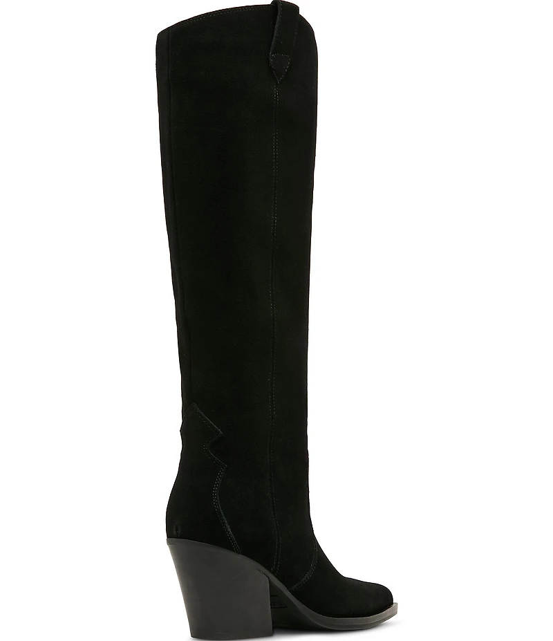 Blondo Opal Waterproof Suede Western Block Heel Tall Boots