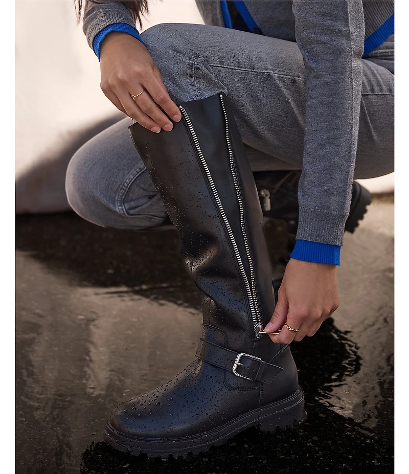 Blondo Talyssa Waterproof Leather Moto Tall Boots