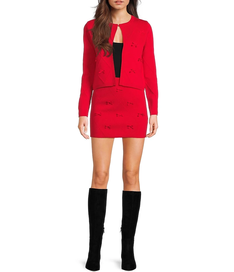 Blu Pepper Bow Front Coordinating Mini Skirt