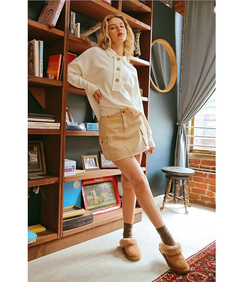 Blu Pepper Cargo Raw Hem Mini Skirt