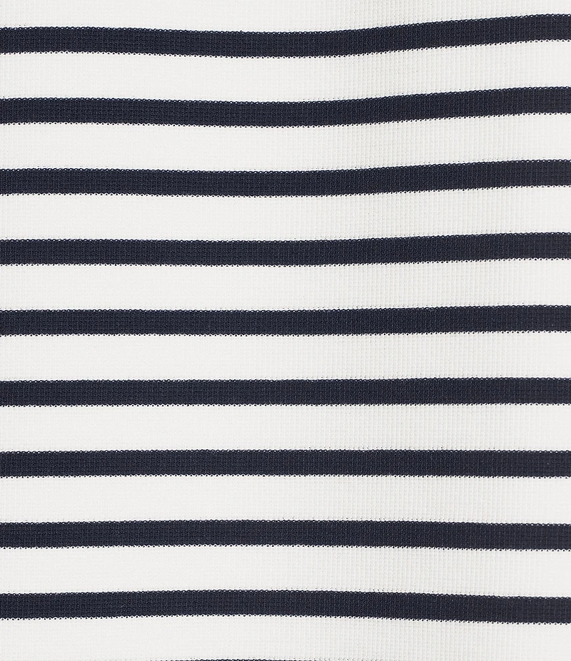 Blu Pepper Coordinating Striped Cap Sleeve Crew Neck Top