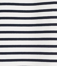 Blu Pepper Coordinating Striped Cap Sleeve Crew Neck Top
