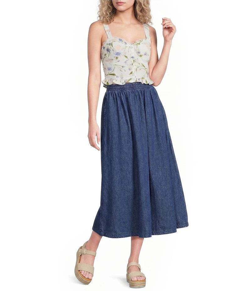 Blu Pepper Denim Midi Skirt