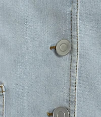 Blu Pepper Denim V-Neck Button Front Vest