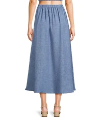 Blu Pepper Elastic Waist Pocketed Coordinating Midi Skirt