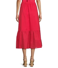 Blu Pepper Elastic Waist Tiered Midi Skirt
