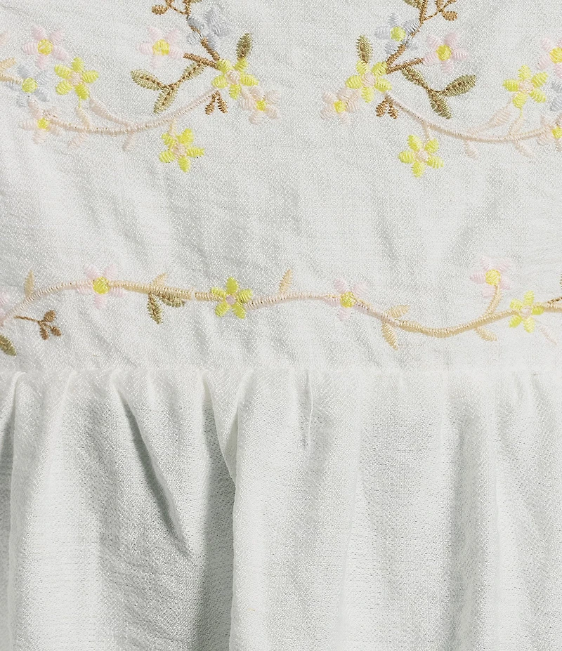 Blu Pepper Embroidered Square Neck Tank Top