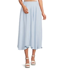 Blu Pepper Coordinating Flared Pleated Midi Skirt