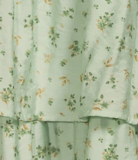 Blu Pepper Floral Print Sweetheart Neck Tiered Tie Bow Back Midi Dress