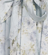 Blu Pepper Floral Printed Ruffle Sleeve Sweetheart Neck Tie Front Midi Dress