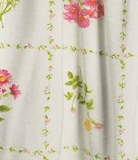 Blu Pepper Floral Printed Scalloped Neckline Tie Shoulder Maxi Dress