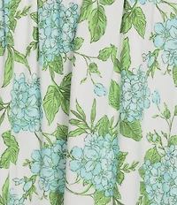 Blu Pepper Floral Printed Smocked Tie Shoulder Midi Dress