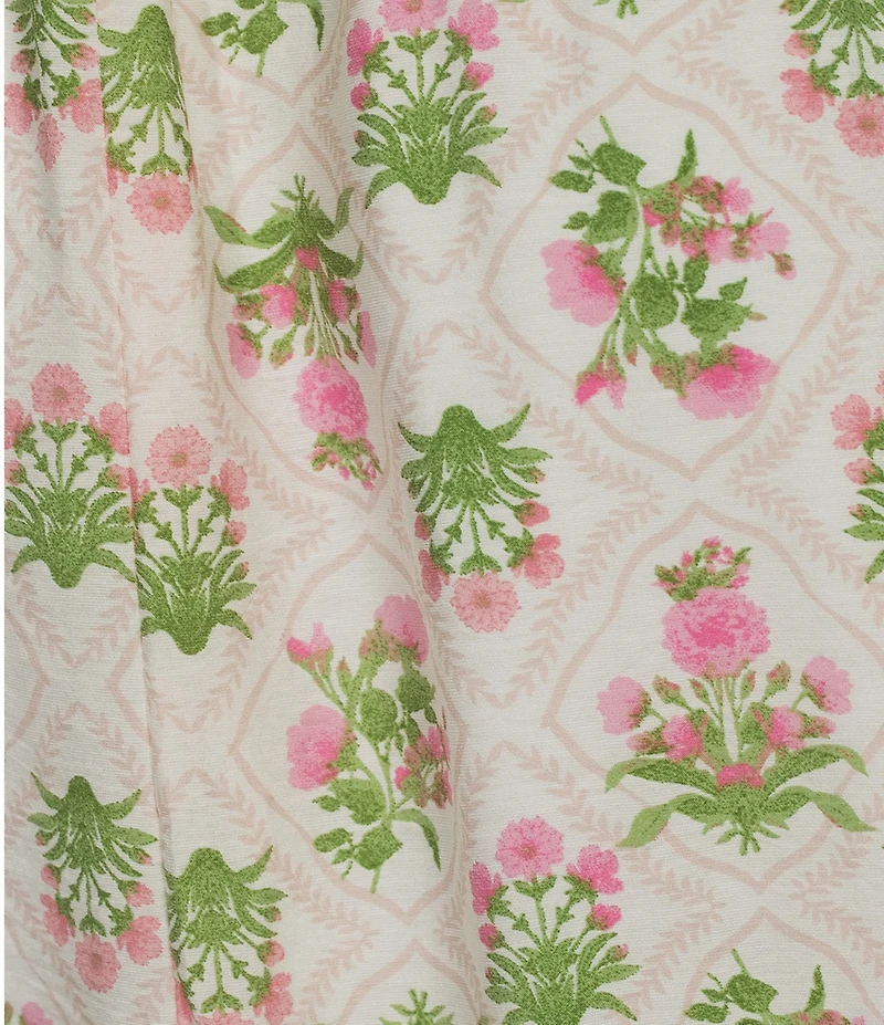 Blu Pepper Floral Printed Square Neck Flutter Sleeve Smocked Midi Dress