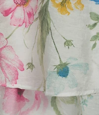 Blu Pepper Floral Printed Square Neck Sleeveless Ruffle Tiered Midi Dress