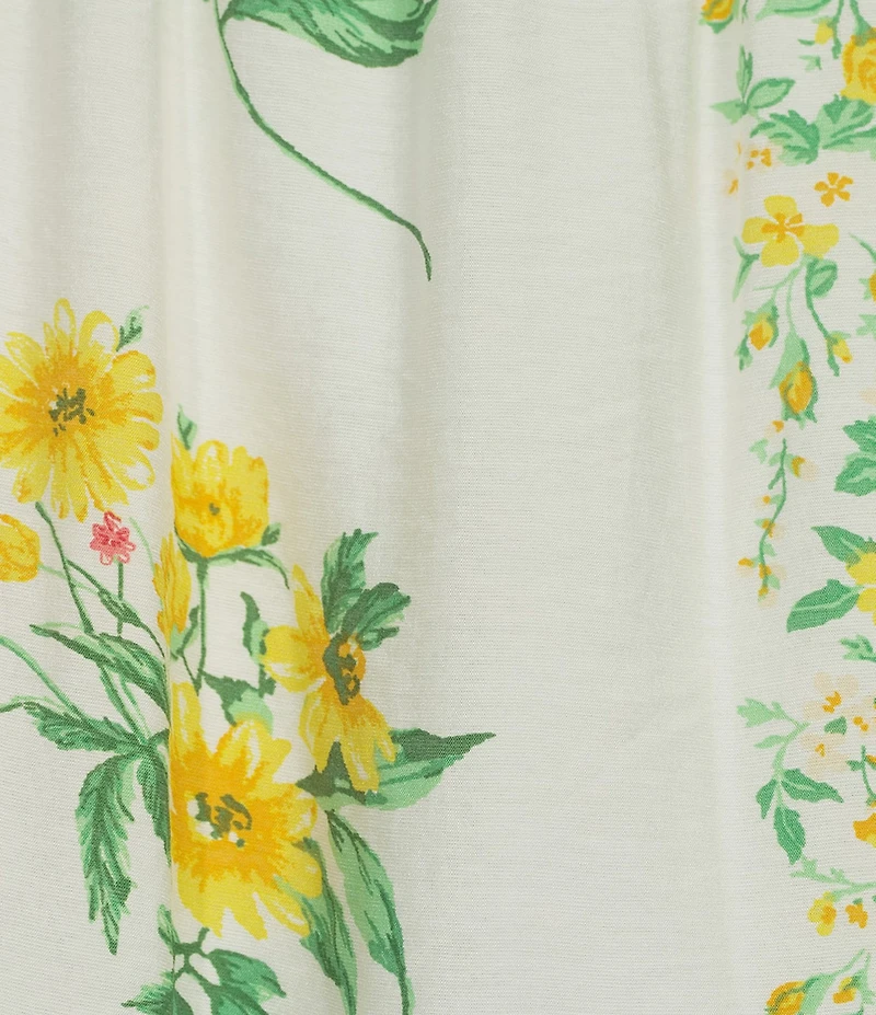 Blu Pepper Floral Printed Square Neck Tie Shoulder Sleeveless Maxi Dress