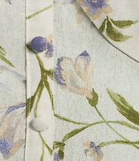 Blu Pepper Floral Printed Sweetheart Neck Lace Trim Cropped Tank Top