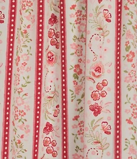 Blu Pepper Floral Striped Print Square Neck Ruffle Sleeve Midi Dress