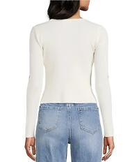 Blu Pepper Floral Tie Front Long Sleeve Cardigan