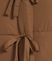 Blu Pepper Flutter Sleeve Bow Detail Zip-Up Puffer Vest