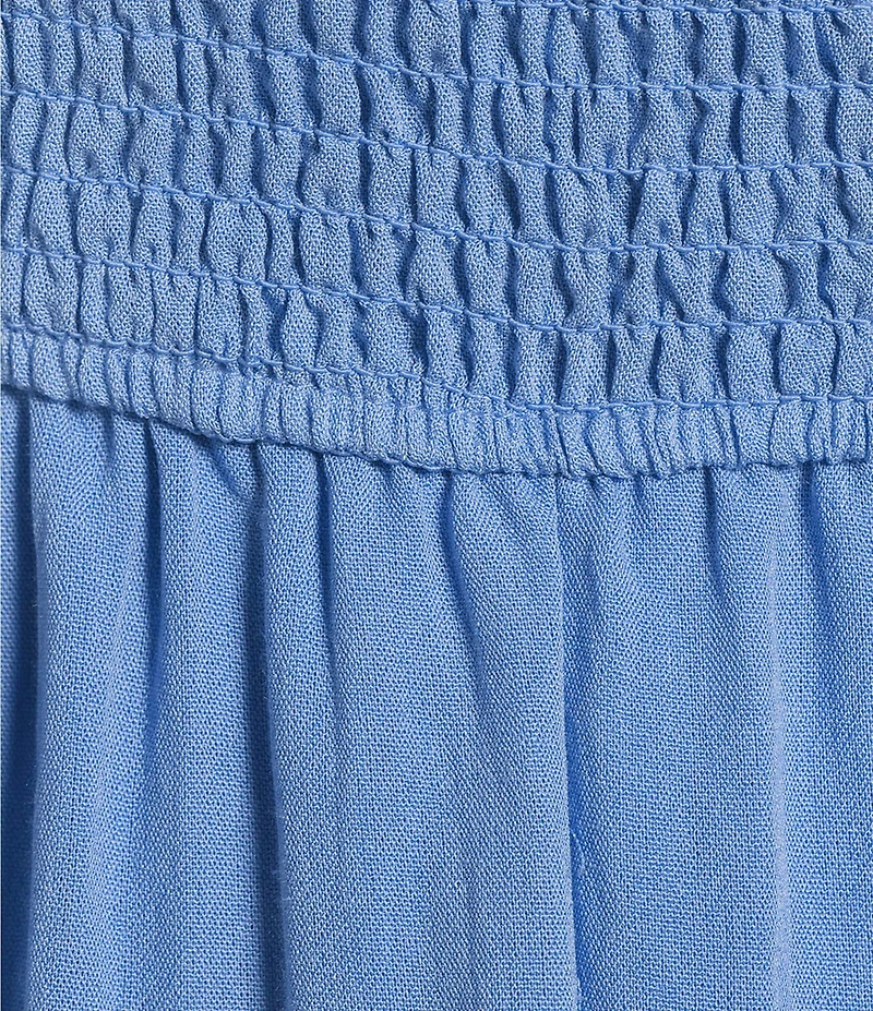 Blu Pepper Flutter Sleeve Smocked V-Neck Midi Dress