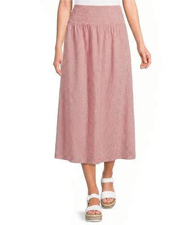 Blu Pepper Gingham Coordinating Midi Skirt