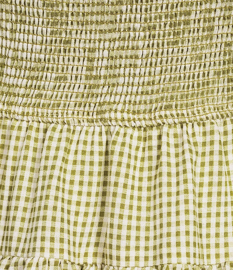 Blu Pepper Gingham Smocked Mini Dress