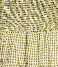 Blu Pepper Gingham Smocked Mini Dress