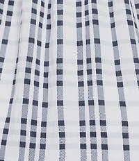 Blu Pepper Gingham Square Neck Ruffle Sleeve Smocked Midi Dress