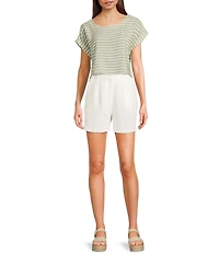 Blu Pepper High Waist Pleated Pull-On Shorts