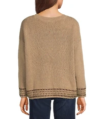 Blu Pepper Horse Print Long Sleeve Knit Sweater