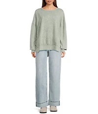 Blu Pepper Knit Long Sleeve Top