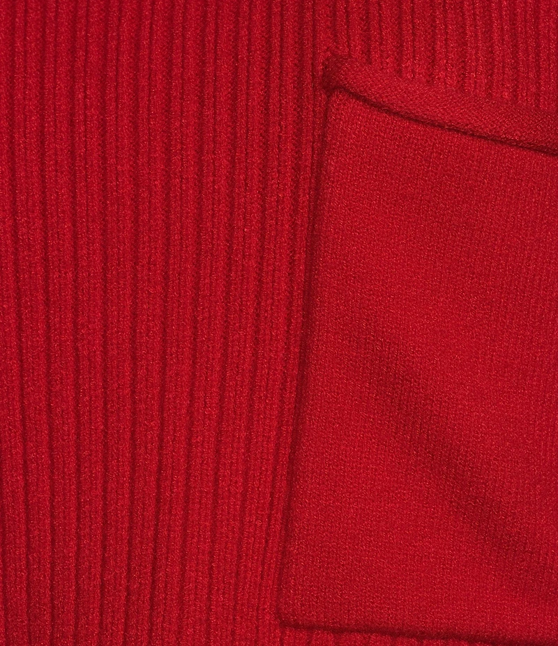 Blu Pepper Knit Mock Neck Front Pocket Cap Sleeve Sweater