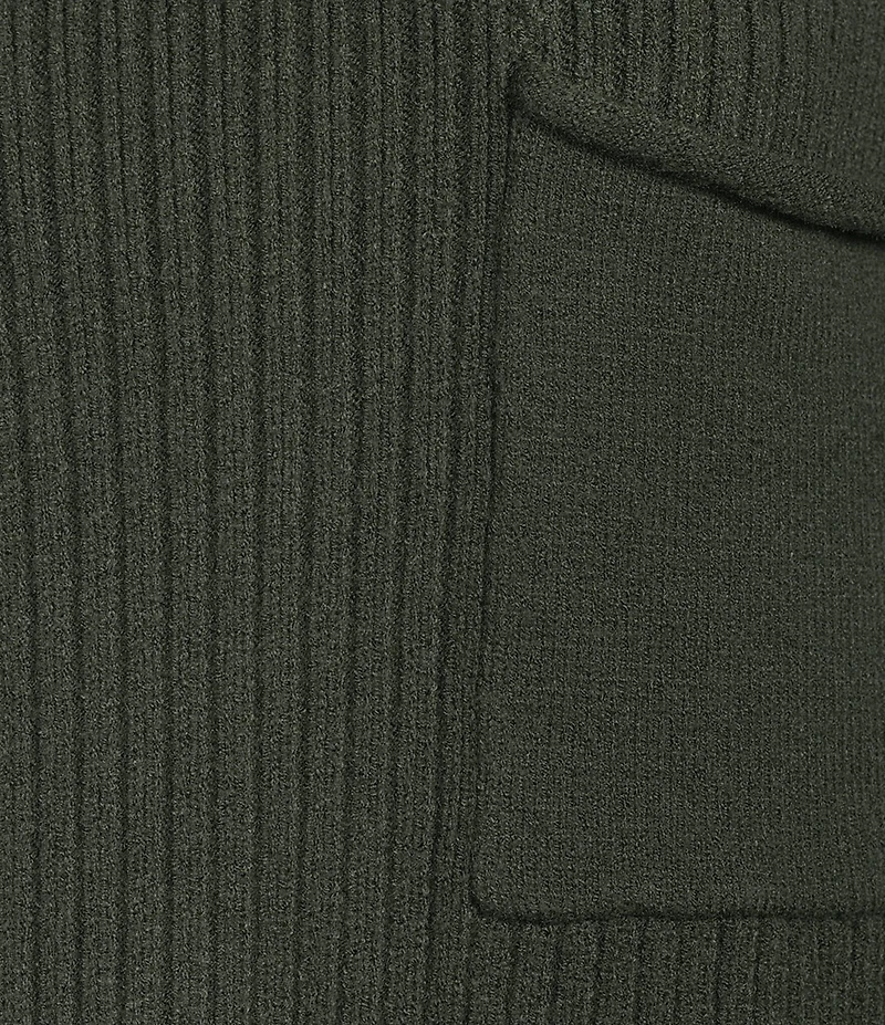 Blu Pepper Knit Mock Neck Front Pocket Short Sleeve Sweater