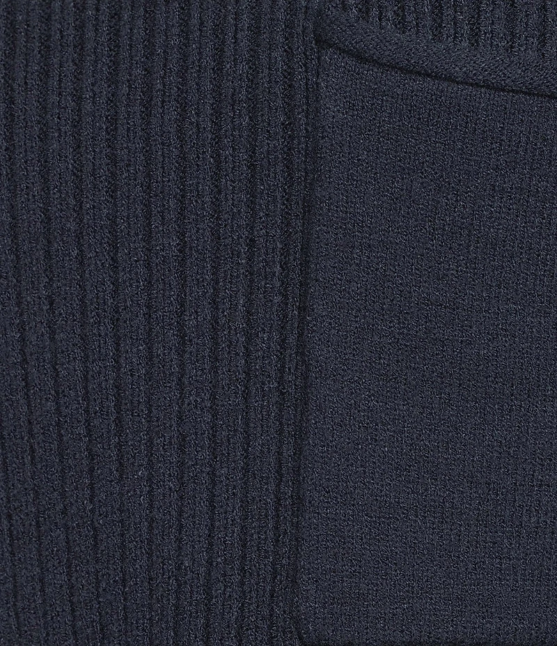 Blu Pepper Knit Mock Neck Front Pocket Short Sleeve Sweater