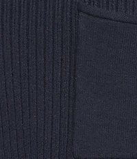 Blu Pepper Knit Mock Neck Front Pocket Short Sleeve Sweater