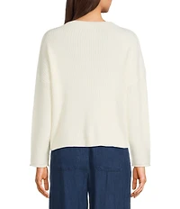 Blu Pepper Knit Mock Neck Pocket Front Long Sleeve Sweater