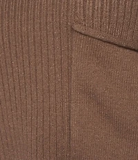 Blu Pepper Knit Mock Neck Pocket Front Long Sleeve Sweater