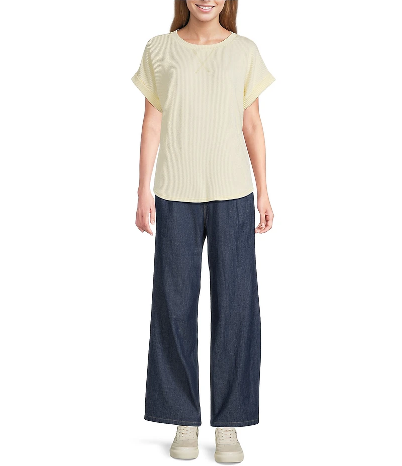 Blu Pepper Knit Short Sleeve Top