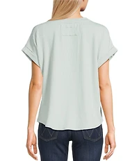 Blu Pepper Knit Short Sleeve Top