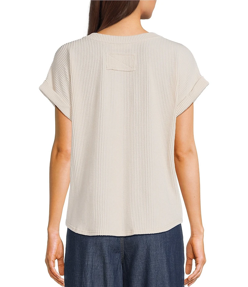 Blu Pepper Knit Short Sleeve Top