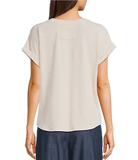 Blu Pepper Knit Short Sleeve Top