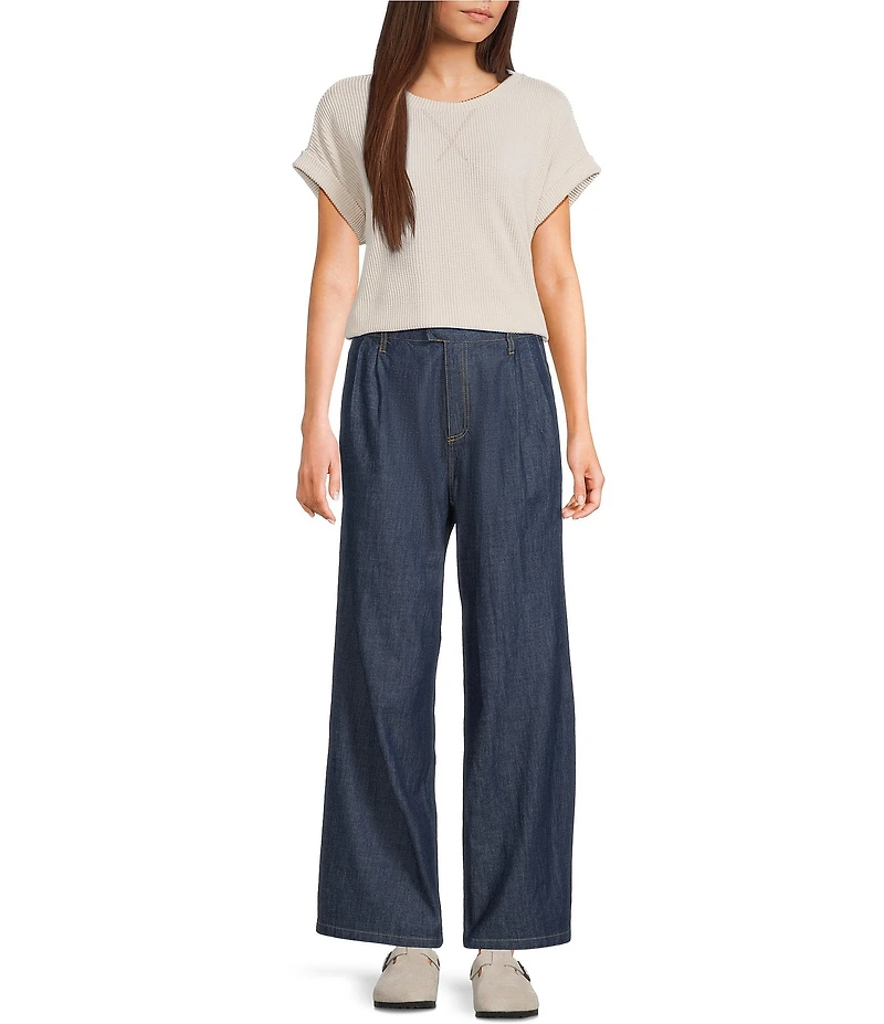 Blu Pepper Knit Short Sleeve Top