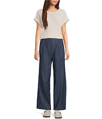 Blu Pepper Knit Short Sleeve Top