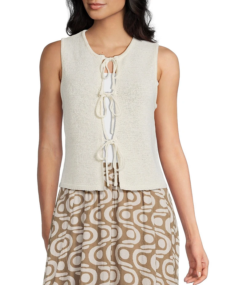 Blu Pepper Knit Tie Front Vest