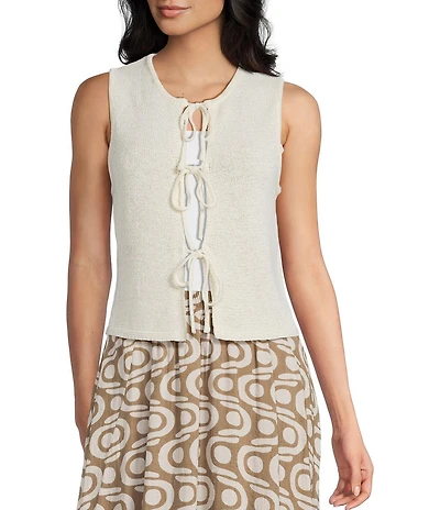 Blu Pepper Knit Tie Front Vest