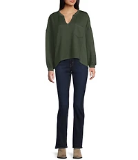 Blu Pepper Knit V-Neck Top