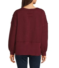 Blu Pepper Knit V-Neck Top