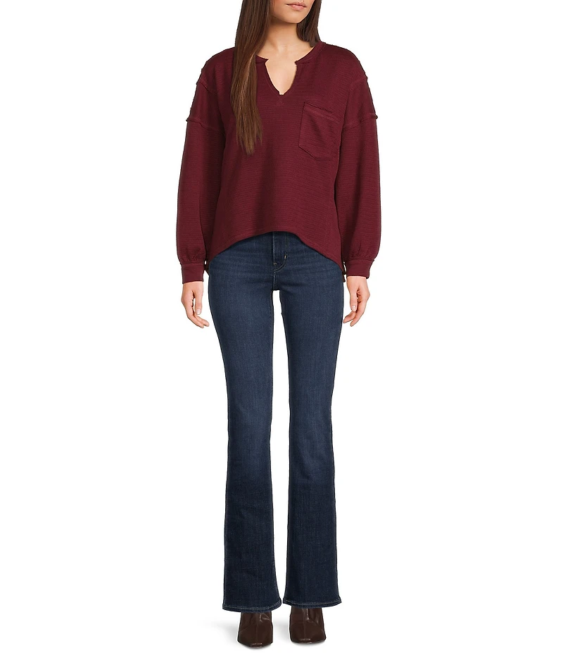Blu Pepper Knit V-Neck Top