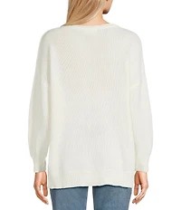 Blu Pepper Knit Western Boot Long Sleeve Sweater
