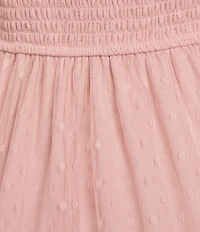 Blu Pepper Lace Smocked Square Neck Sleeveless Tiered Mini Dress